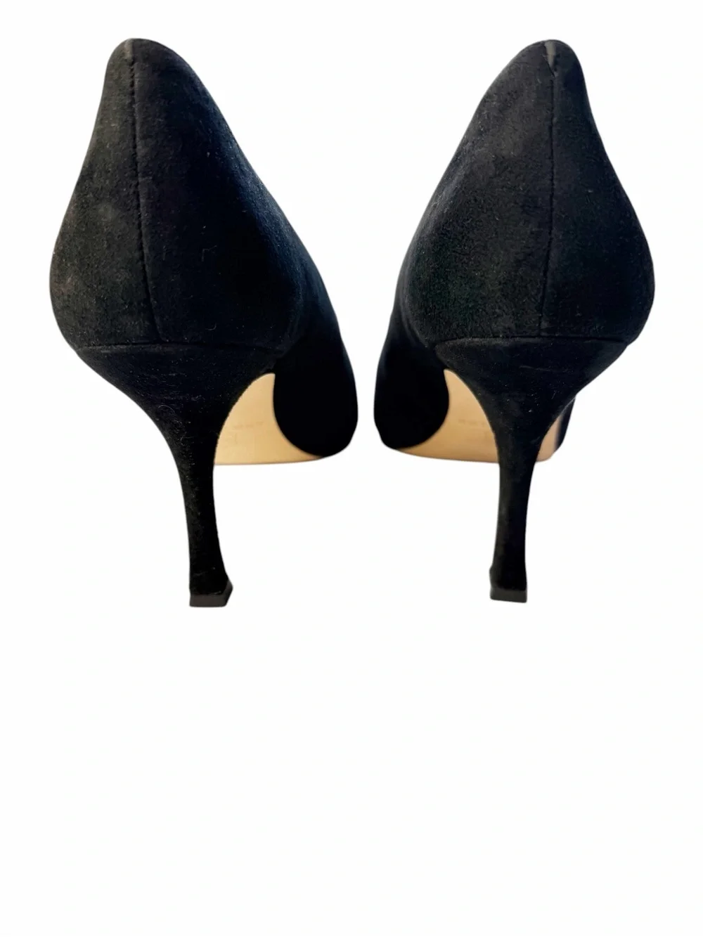Ann Taylor Classic Black Pointy Toe Leather Suede Pump Heels Size 7